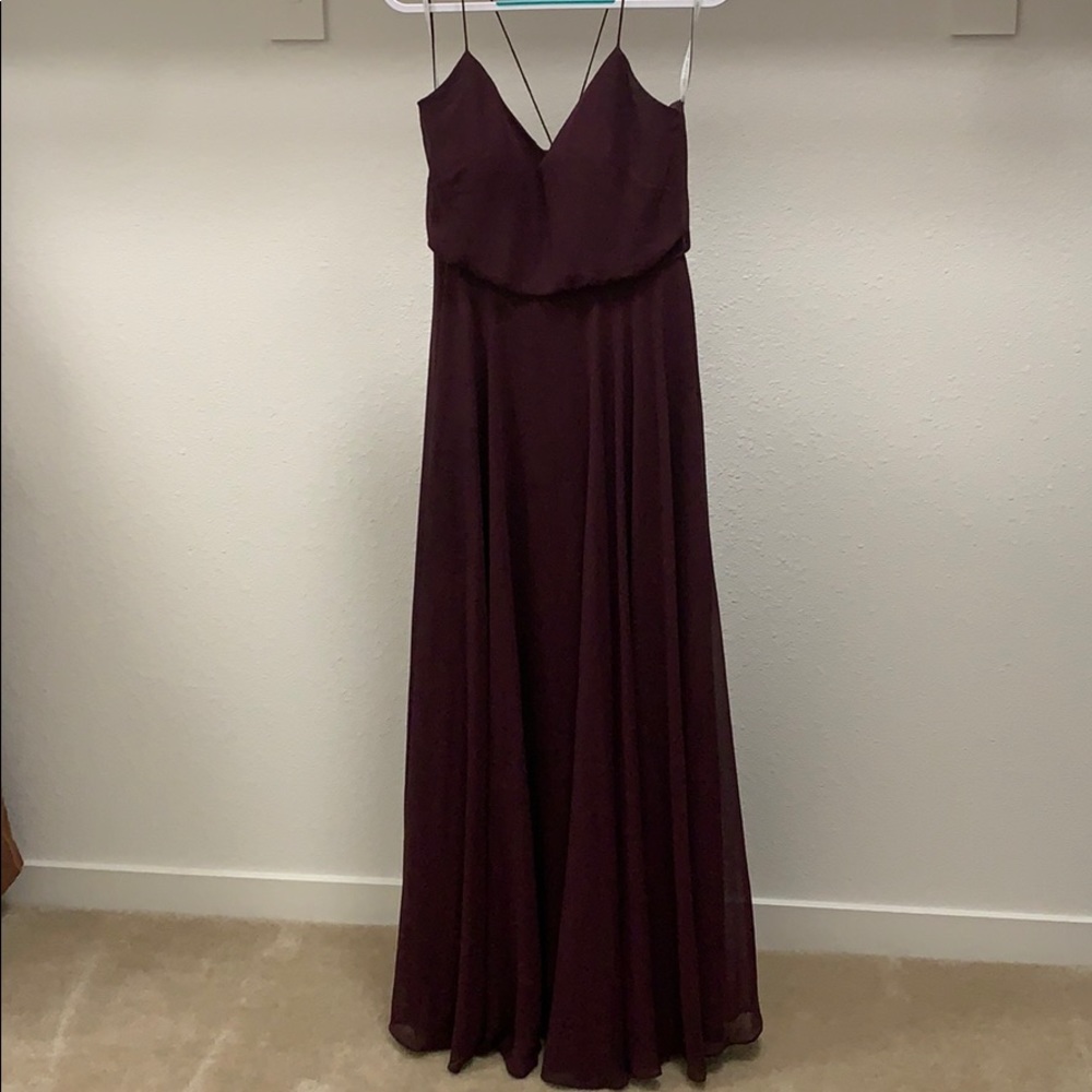 Jenny Yoo Chiffon dress size 6 Burgundy